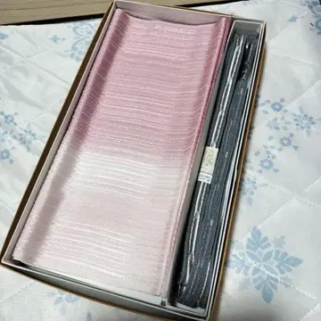 새상품 핑크 계열 스트라이프 오비 장식 천, 허리띠 순수 실크