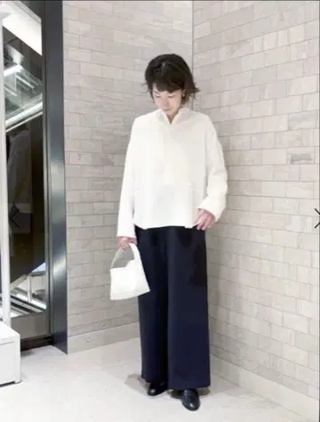 GALERIE VIE 더블 크로스 이지 세미 와이드 팬츠