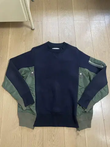 Sacai Sponge Sweat x MA-1 Pullover 맨투맨