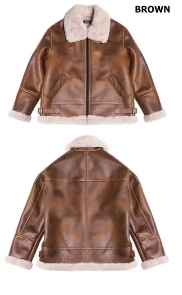 Left 무스탕 자켓 BROWN