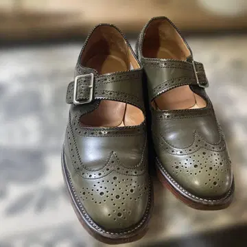 REGAL 메리 제인 가죽 신발 23.5cm 올리브 그린