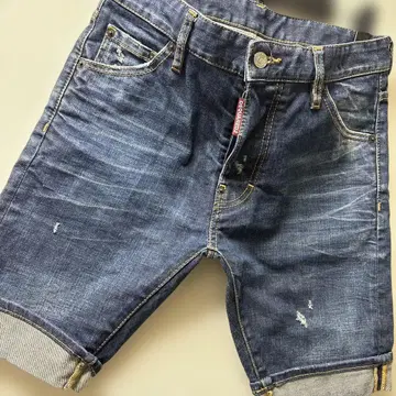 새상품급 디스퀘어드 2 남성용 데미지 롤업 스트레치 가죽 택