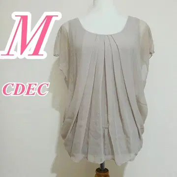 CDEC 쿠 드 샹스 M 베이지 쉬폰 블라우스 깔끔한