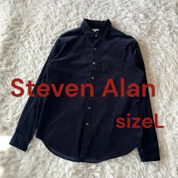 D 새상품급 스티븐 앨런 코듀로이 셔츠 블라우스 L 네이비 애로우즈