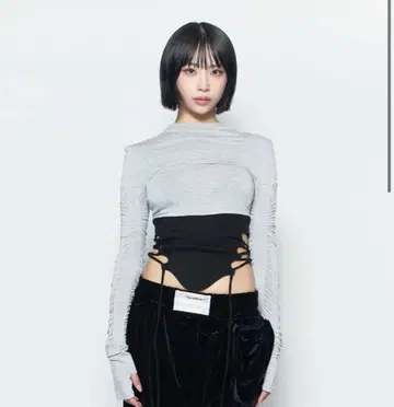 theredthread S split hem lace up tops