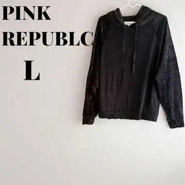 새상품급 PINK REPUBLIC 블랙 후드티 L