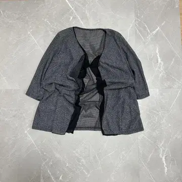 그레이 긴팔 가디건 V넥