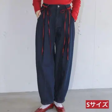 [ idem] curve denim ribbon pants