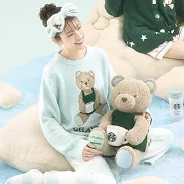 미개봉 새상품 3세트/풀오버+팬츠+헤어밴드/젤라피케 x 스벅