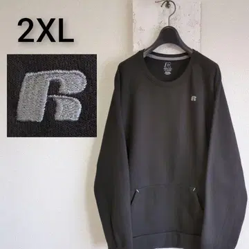 구제 의류 러셀 애슬레틱 맨투맨 블랙 캥거루 포켓 2XL