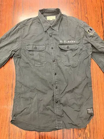 AVIREX U.S. NAVY 밀리터리 셔츠 XL 7부 소매