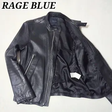 [ RAGE BLUE 레이지블루 ] 소가죽 가죽 싱글 라이더 자켓