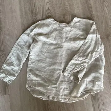 nest Robe 린넨 블라우스 풀오버 긴팔 셔츠 베이지