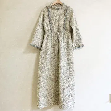 70s 빈티지 꽃무늬 롱 가운 원피스