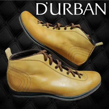 D'URBAN DURBAN 천연 가죽 부츠 레이스업 숏부츠