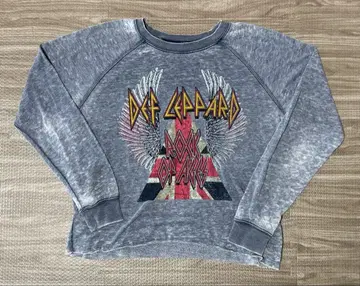 DEF LEPPARD 디플레파드 밴딩 맨투맨 흑먹색 맨투맨 짧은 기장