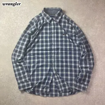 wrangler 옴브레 섀도우 체크 플란넬 셔츠 네이비 XL K006