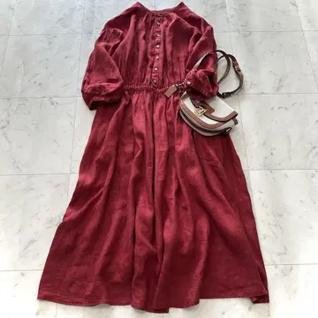 새상품급 네스트로브 nest Robe 린넨 허리 개더 원피스