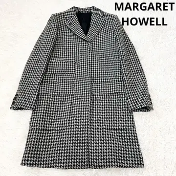컨디션 최상 마가렛호웰 하운드투스 체크 울 체스터 코트