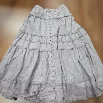 초레어 잉게보그 코튼 100% 티어드 롱 스커트 L 퍼플