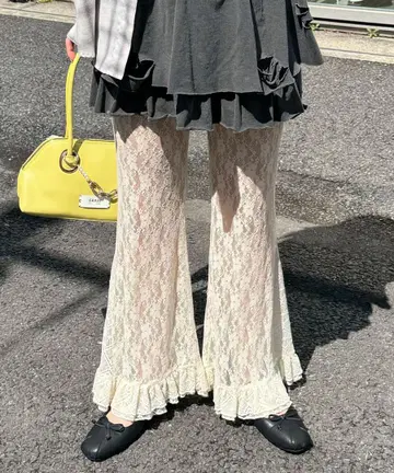 CIAOPANIC 레이스 수플레 레이어드 팬츠 아이보리