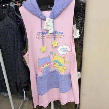 키키라라 룸웨어 파자마 미사용 원피스 후드 부착