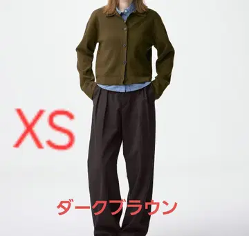 GU 치노 배럴 레그 턱 팬츠 XS 다크 브라운 택 포함 새상품
