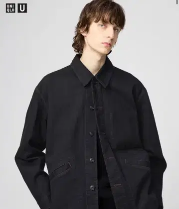 UNIQLO 오버 사이즈 컬러 데님 자켓 XL 블랙 유니클로