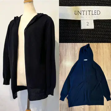 UNTITLED 언타이틀 후드 부착 니트 가디건 페이퍼 소재