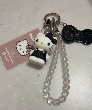 로리즈팜 키티 퀼팅 키 참 BLACK 블랙