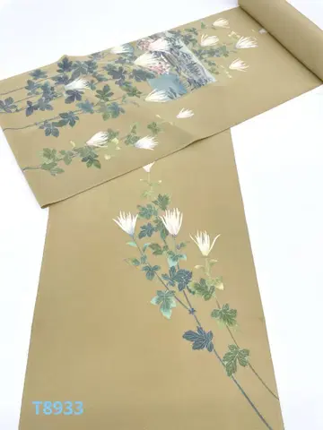 츠케사게 손그림 낙관 포함 하마 크레이프 원단 순수 실크 옷감