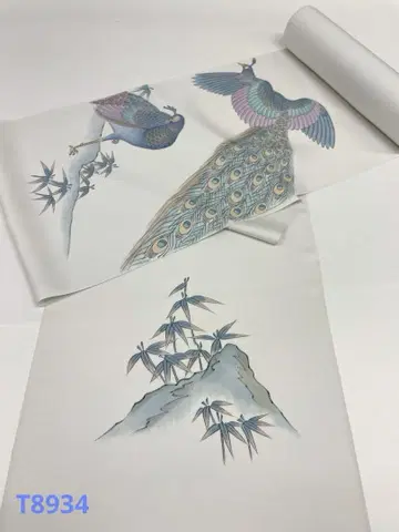 츠케사게 소가키 수제 오다니 타케시 공작 대나무 순수 실크 옷감