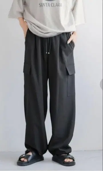 루즈 포켓 와이드 팬츠