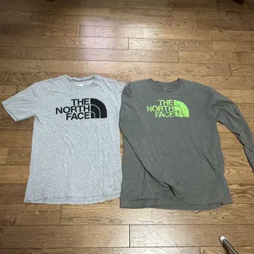 THE NORTH FACE 그레이 티셔츠와 롱티 세트