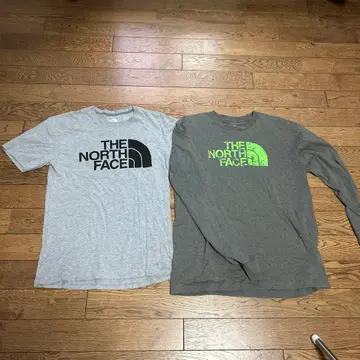 THE NORTH FACE 그레이 티셔츠와 롱티 세트