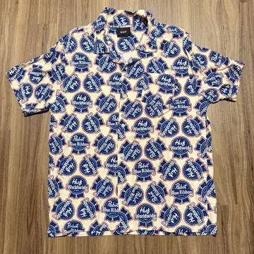 HUF x Pabst 레이온 오픈 카라 셔츠 L
