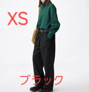 GU 치노 배럴 레그 턱 팬츠 XS 블랙 택 포함 새상품
