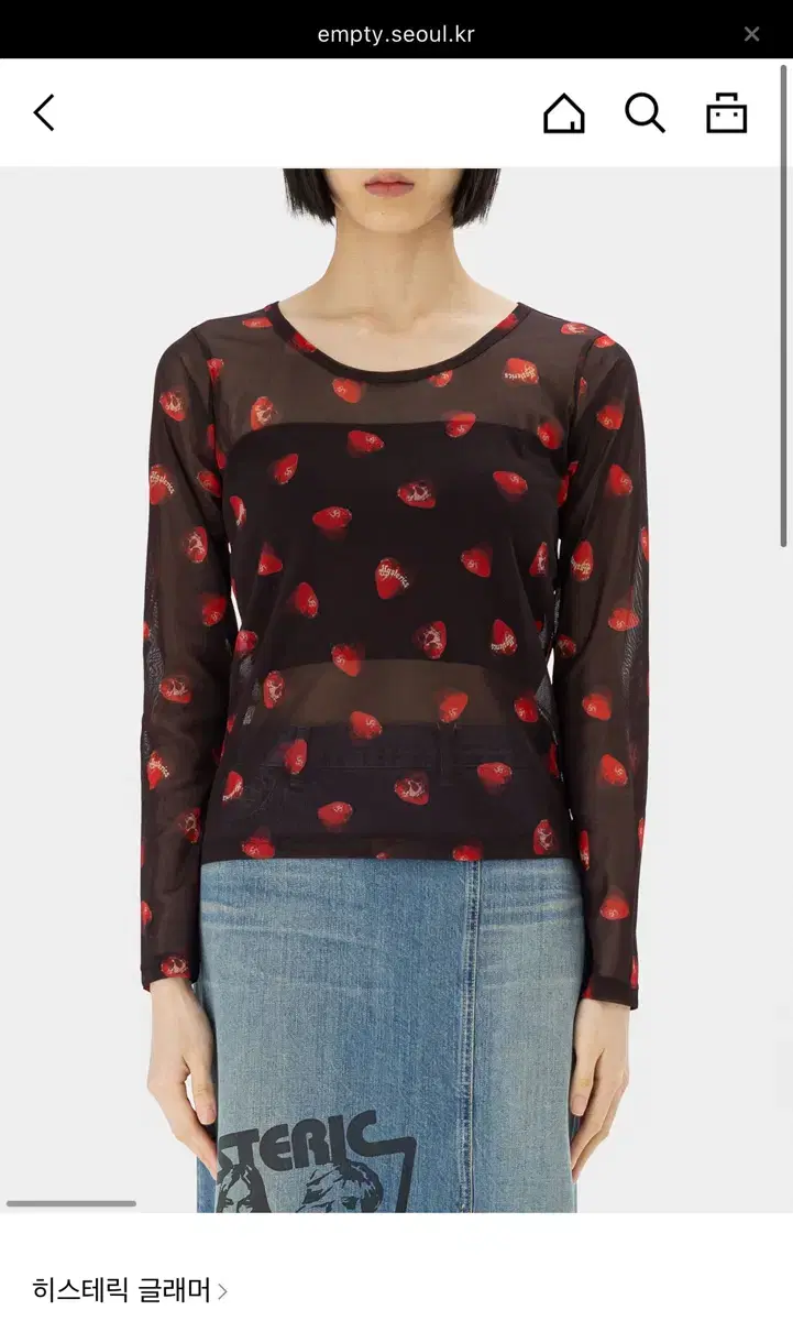 Hysteric Glamour Skull Vari T-shirt Black Printing Long Sleeve See-through