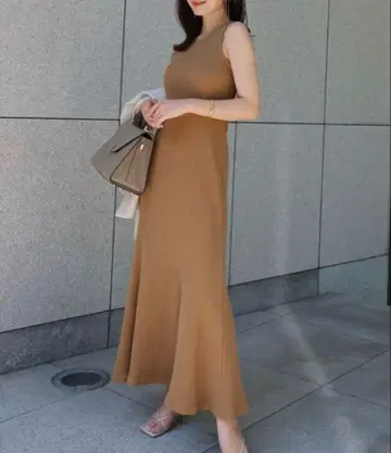 anuans 머메이드 리브 컷 원피스