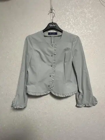 M'sGRACY 프릴 달린 노카라 자켓 그레이