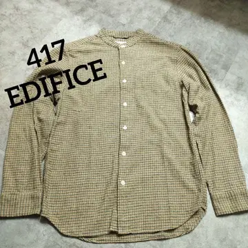 417 EDIFICE 에디피스 밴드 카라 체크 무늬 플란넬 셔츠