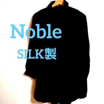 Noble 실크 100%제 블랙 긴팔 셔츠