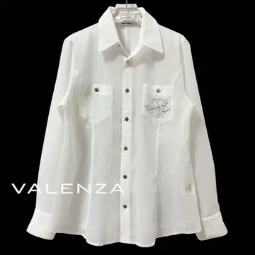 VALENZA PO 발렌자포 큐빅 로고 주름 가공 시어 셔츠