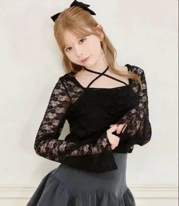apres jour 플레어 쓰리 소매 중괄호 상의