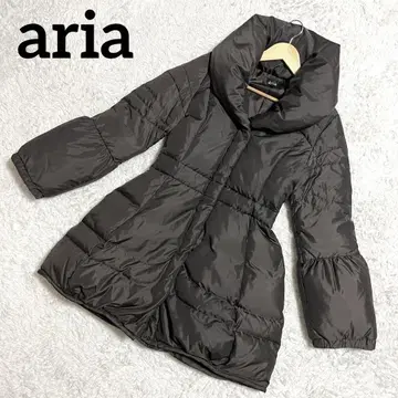 aria 다운 코트 숄카라 여배우 옷깃 A라인 미 실루엣