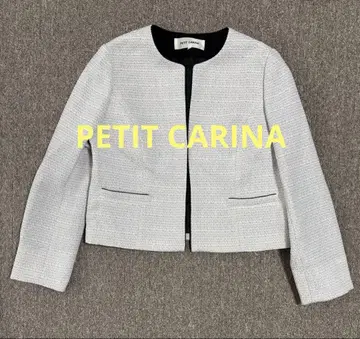 SOIR PETIT CARINA 트위드 노카라 자켓 15호