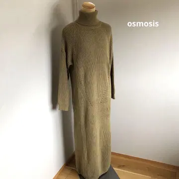 osmosis 올리브 터틀넥 니트 원피스