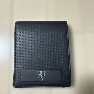 Ferrari PUMA 접이식 지갑 블랙 가죽