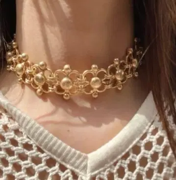[ 새상품 미사용 ] moussy ring chain 초커 골드