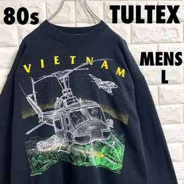 TULTEX 베트남 전쟁 패치 프린트 맨투맨 USA제 L 사이즈